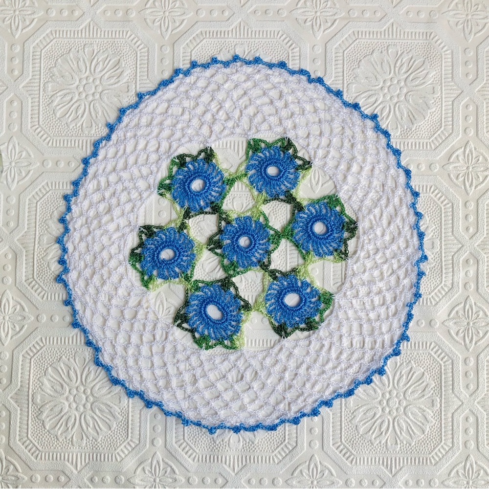 Handmade Crochet Floral Doily